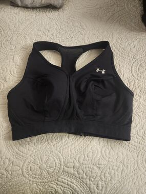 Under Armour Women’s Black High-Impact Front-Zip Sports Bra